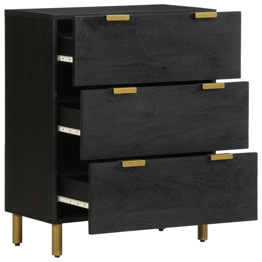 Dressoir 60x33x75 cm bewerkt hout zwart