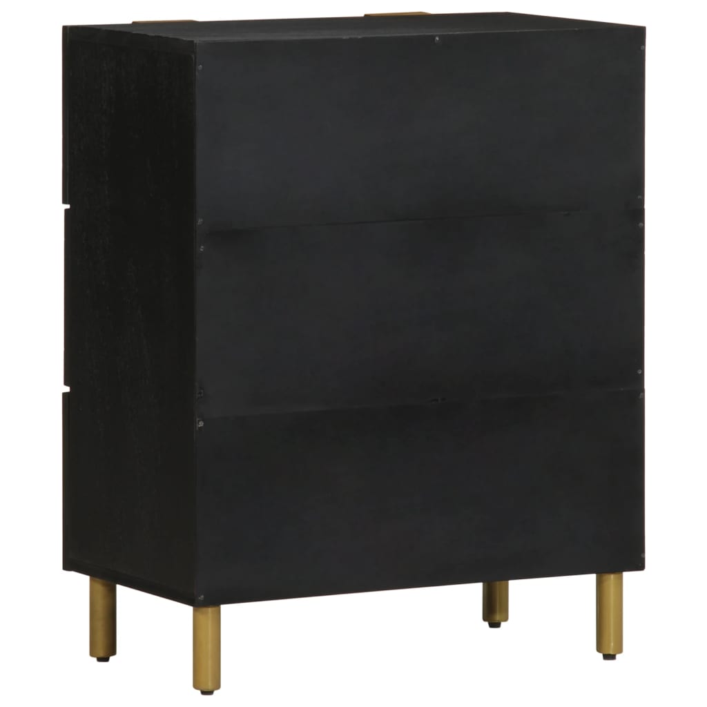 Dressoir 60x33x75 cm bewerkt hout zwart