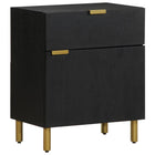 Nightstand 50x33x60 cm carved wood black