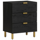 Bedside table 50x33x62 cm engineered wood black