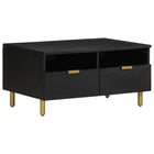 Coffee table 80x54x40 cm carved wood black