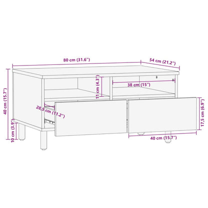 Salontafel 80x54x40 cm bewerkt hout zwart