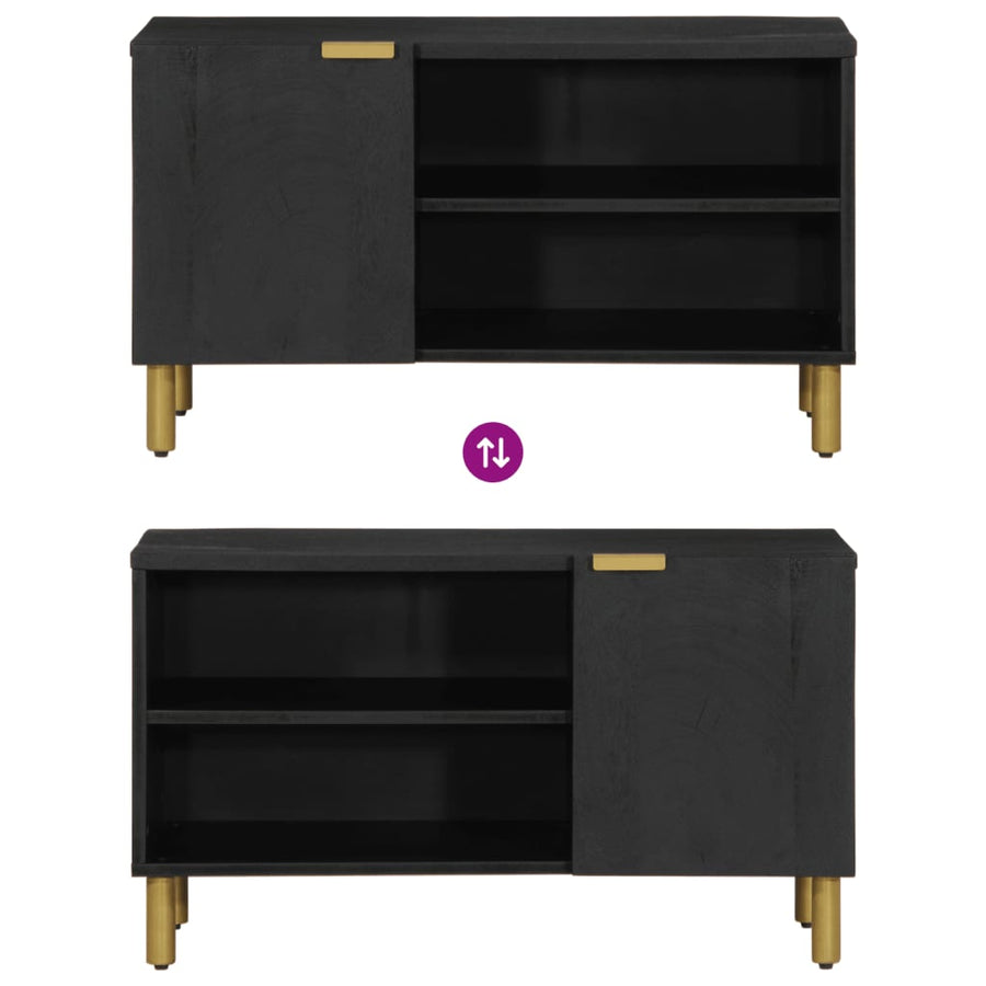 Tv-meubel 80x33x46 cm bewerkt hout zwart