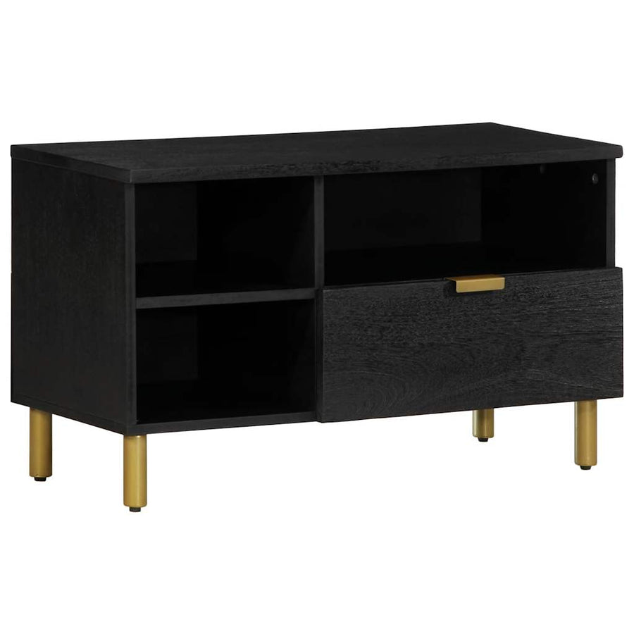 Tv-meubel 80x33x46 cm bewerkt hout zwart