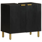 Vanity cabinet 62x33x58 cm engineered wood black
