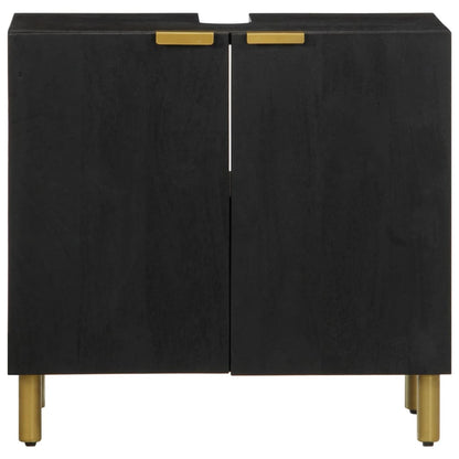 Wastafelkast 62x33x58 cm bewerkt hout zwart