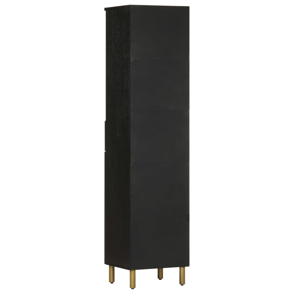 Badkamerkast 38x33x160 cm massief mangohout zwart