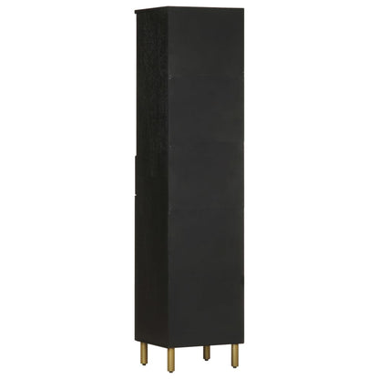 Badkamerkast 38x33x160 cm massief mangohout zwart