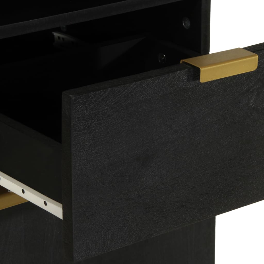 Badkamerkast 38x33x160 cm massief mangohout zwart