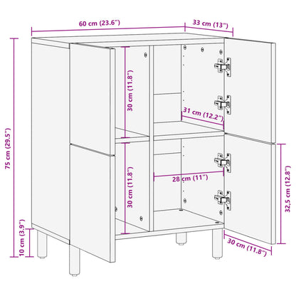Dressoir 60x33x75 cm bewerkt hout zwart