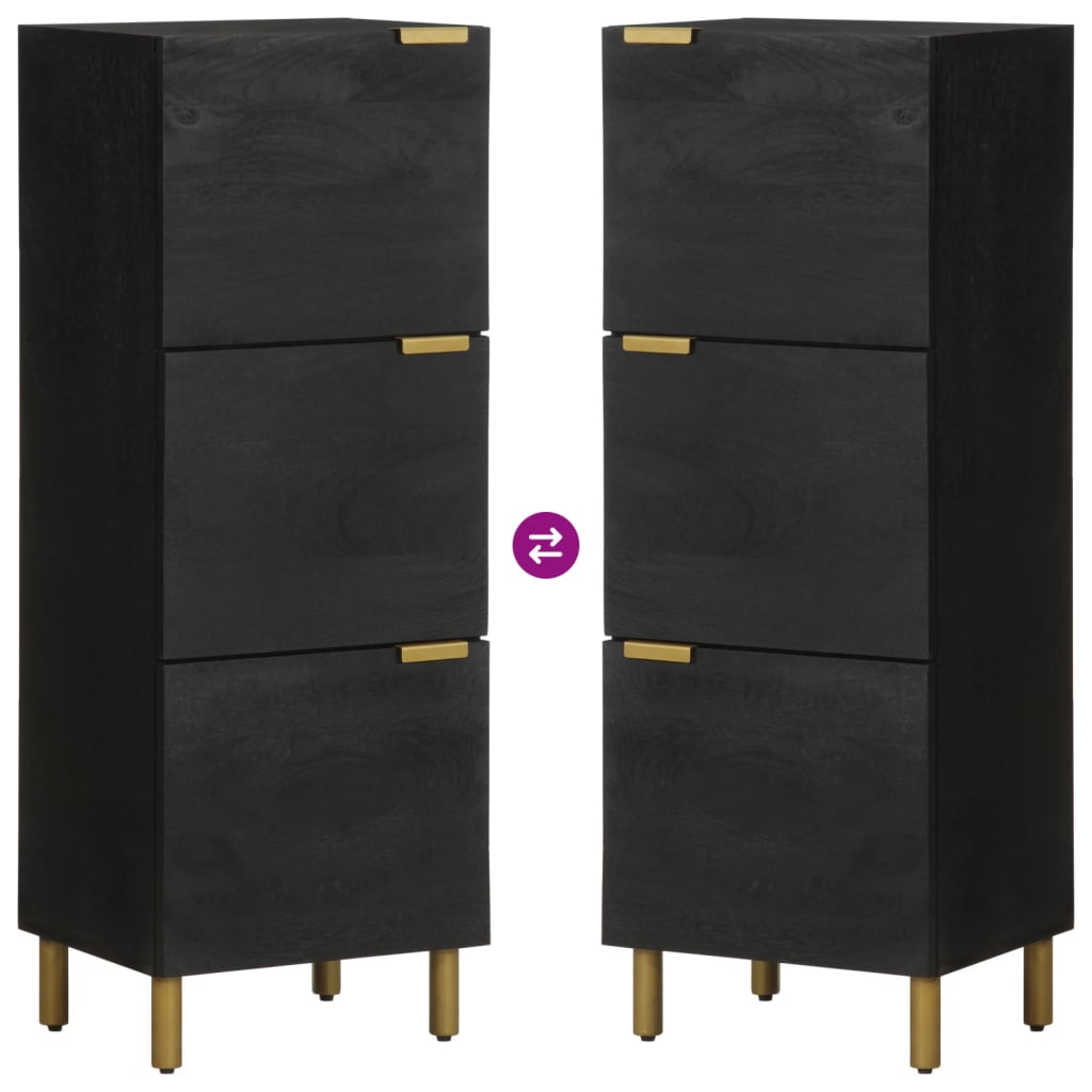 Hoge kast 40x33x110 cm bewerkt hout zwart
