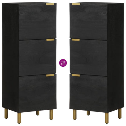 Hoge kast 40x33x110 cm bewerkt hout zwart