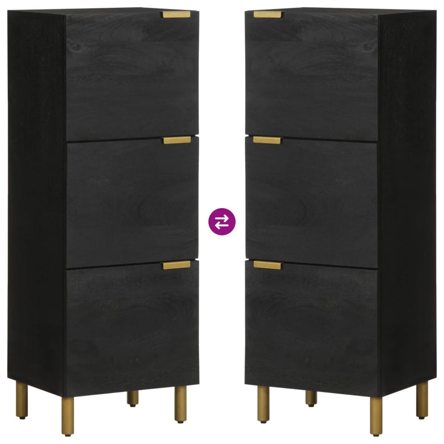 Hoge kast 40x33x110 cm bewerkt hout zwart
