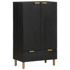 Tall cabinet 60x33x100 cm treated wood black
