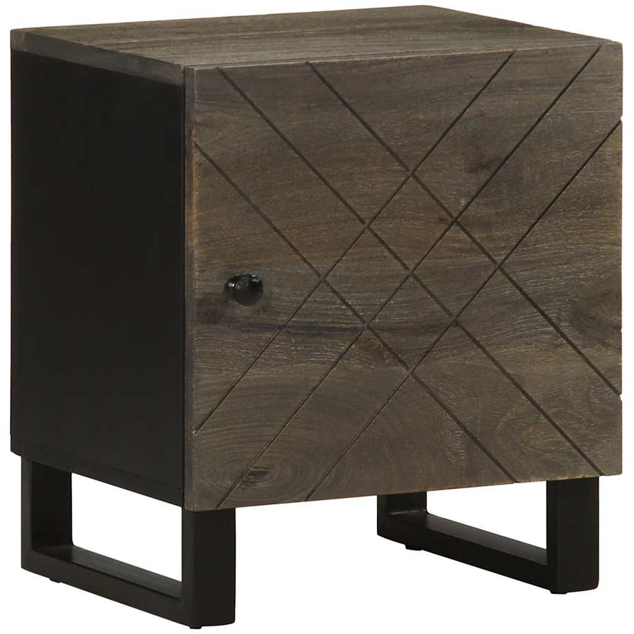 Nachtkastje 40x33x46 cm massief mangohout zwart