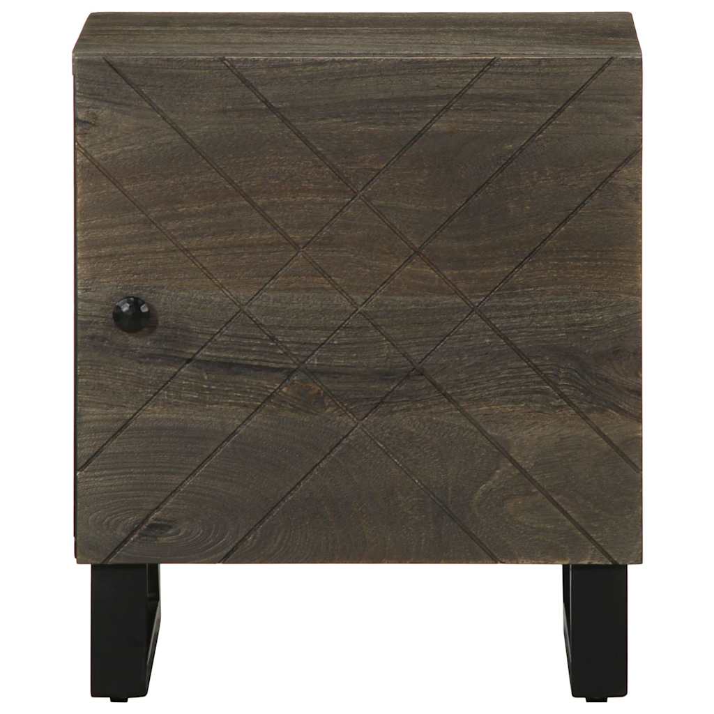 Nachtkastje 40x33x46 cm massief mangohout zwart