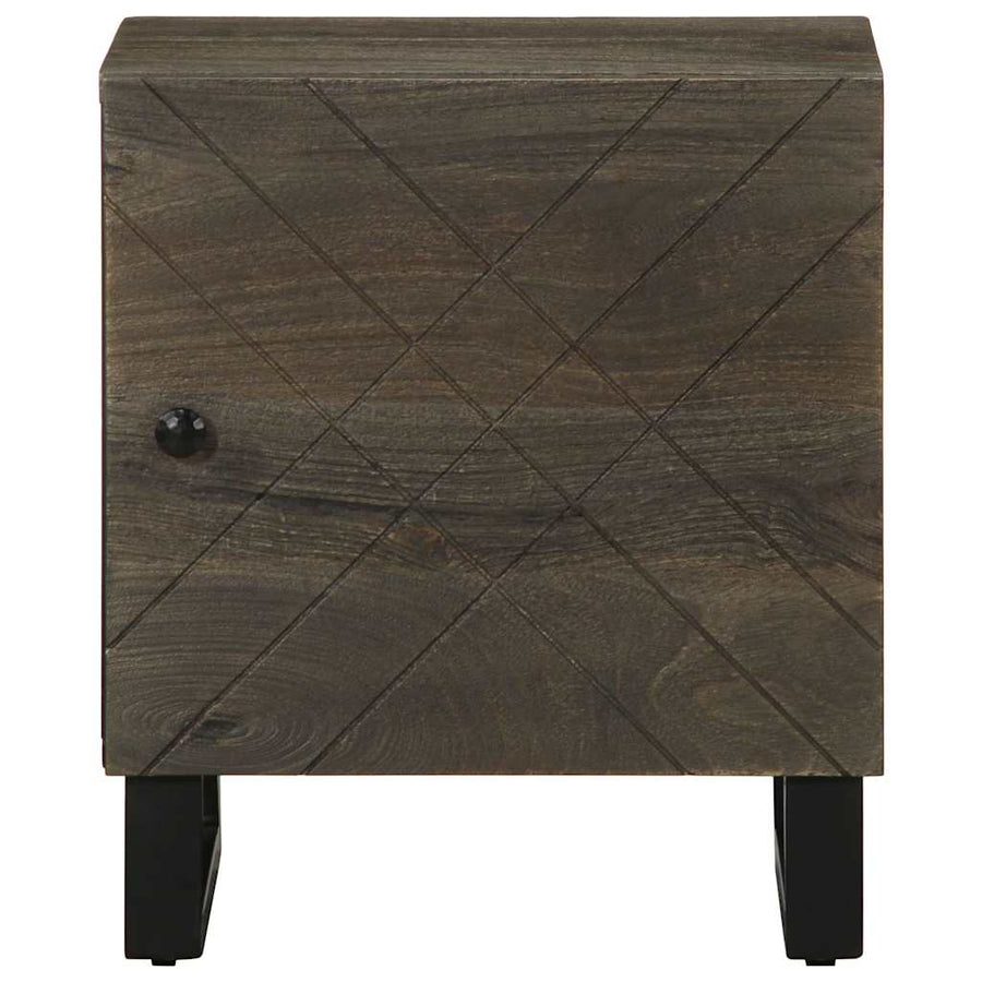 Nachtkastje 40x33x46 cm massief mangohout zwart