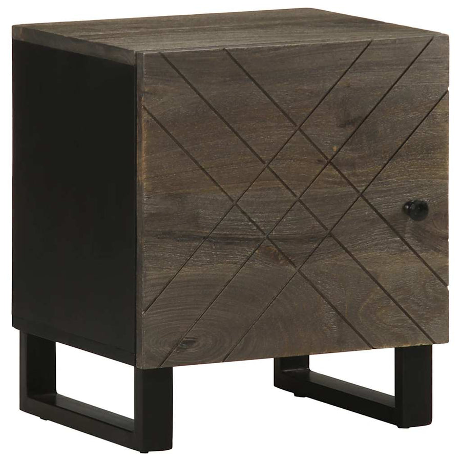 Nachtkastjes 2 st 40x33x46 cm massief mangohout zwart