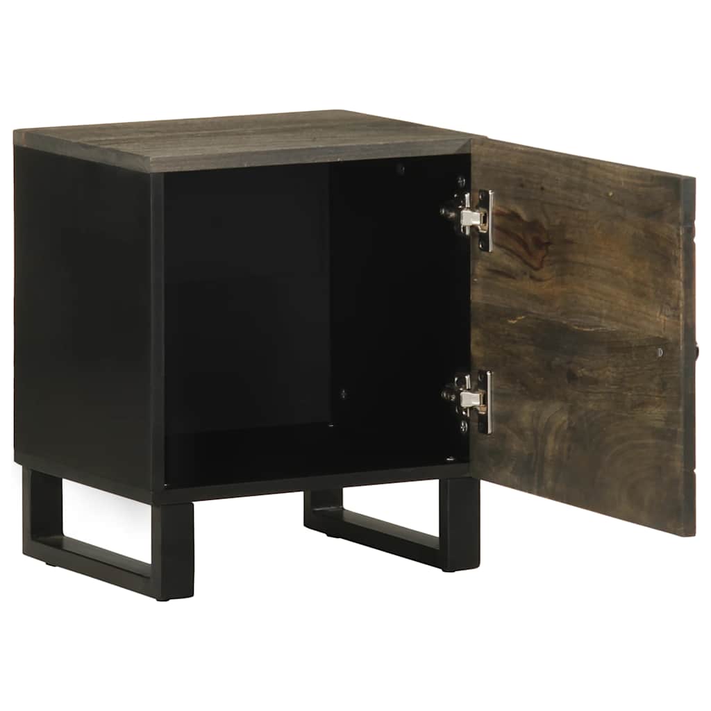 Nachtkastjes 2 st 40x33x46 cm massief mangohout zwart