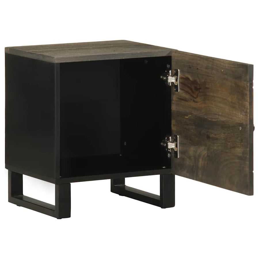 Nachtkastjes 2 st 40x33x46 cm massief mangohout zwart