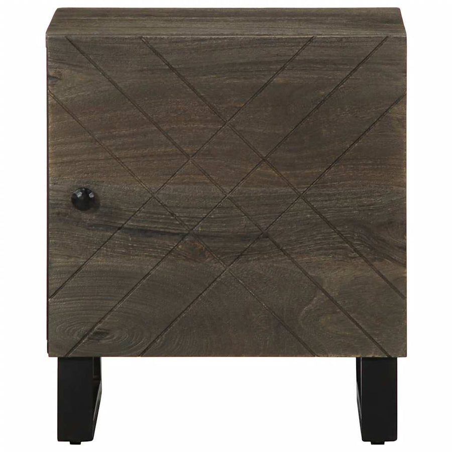 Nachtkastjes 2 st 40x33x46 cm massief mangohout zwart
