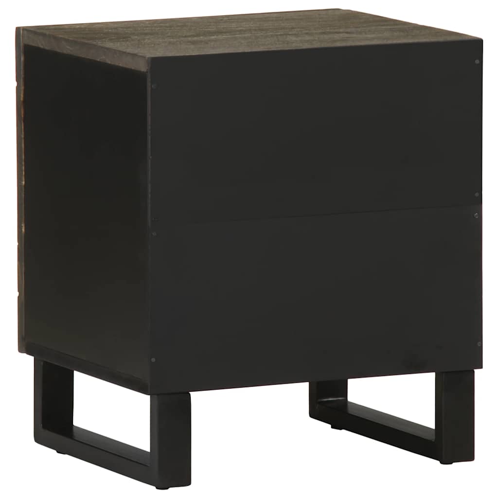 Nachtkastjes 2 st 40x33x46 cm massief mangohout zwart