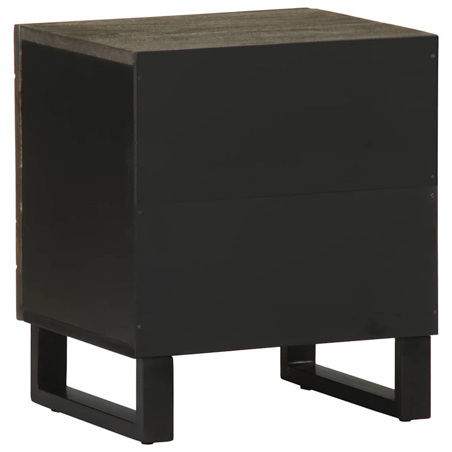 Nachtkastjes 2 st 40x33x46 cm massief mangohout zwart