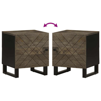 Nachtkastjes 2 st 40x33x46 cm massief mangohout zwart