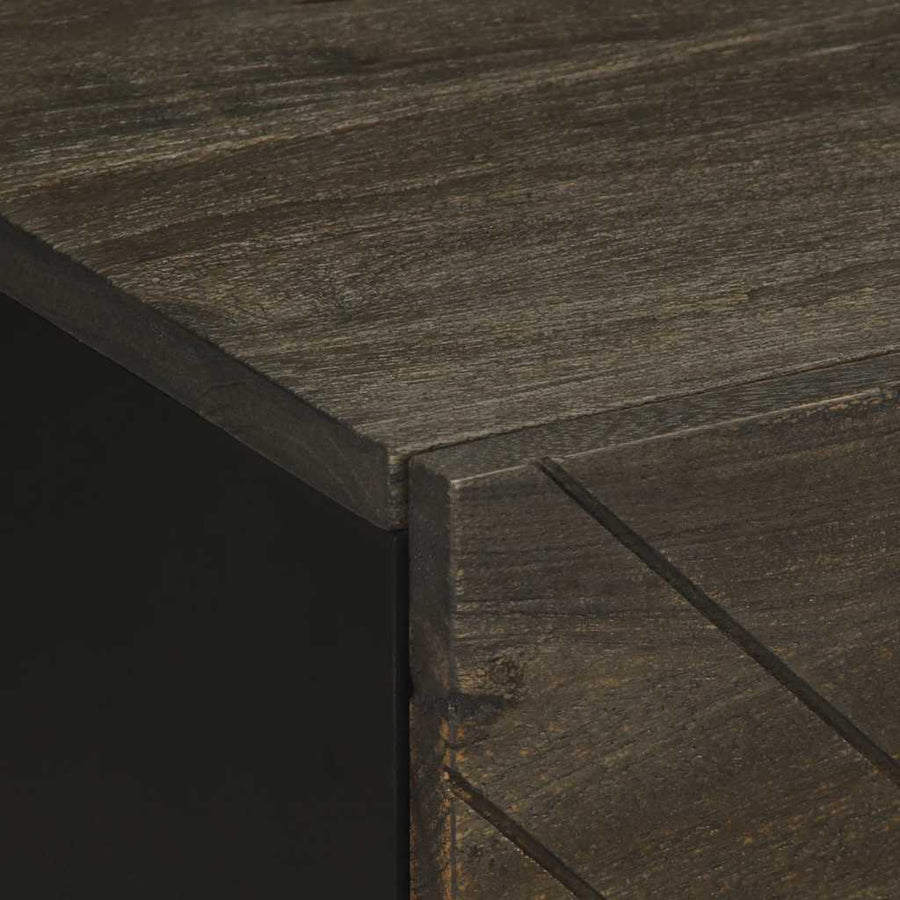 Nachtkastjes 2 st 40x33x46 cm massief mangohout zwart