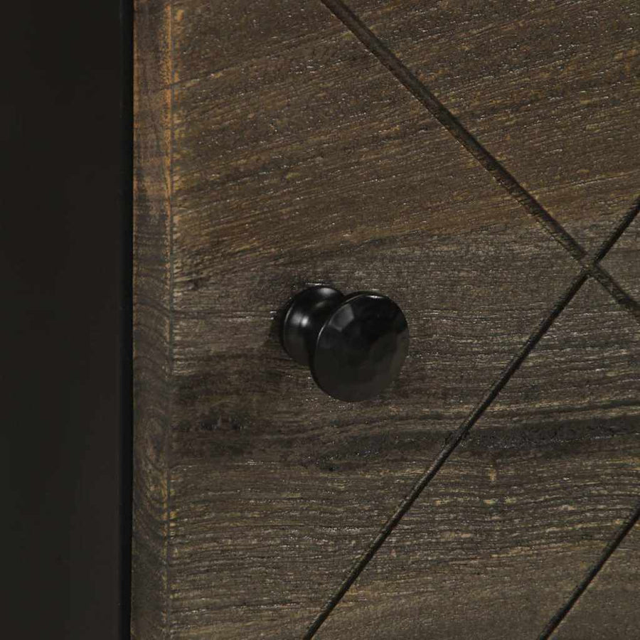 Nachtkastjes 2 st 40x33x46 cm massief mangohout zwart