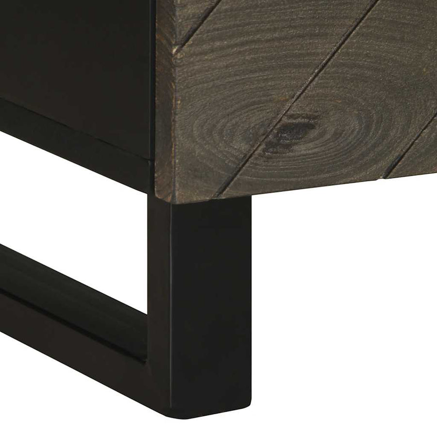 Nachtkastjes 2 st 40x33x46 cm massief mangohout zwart