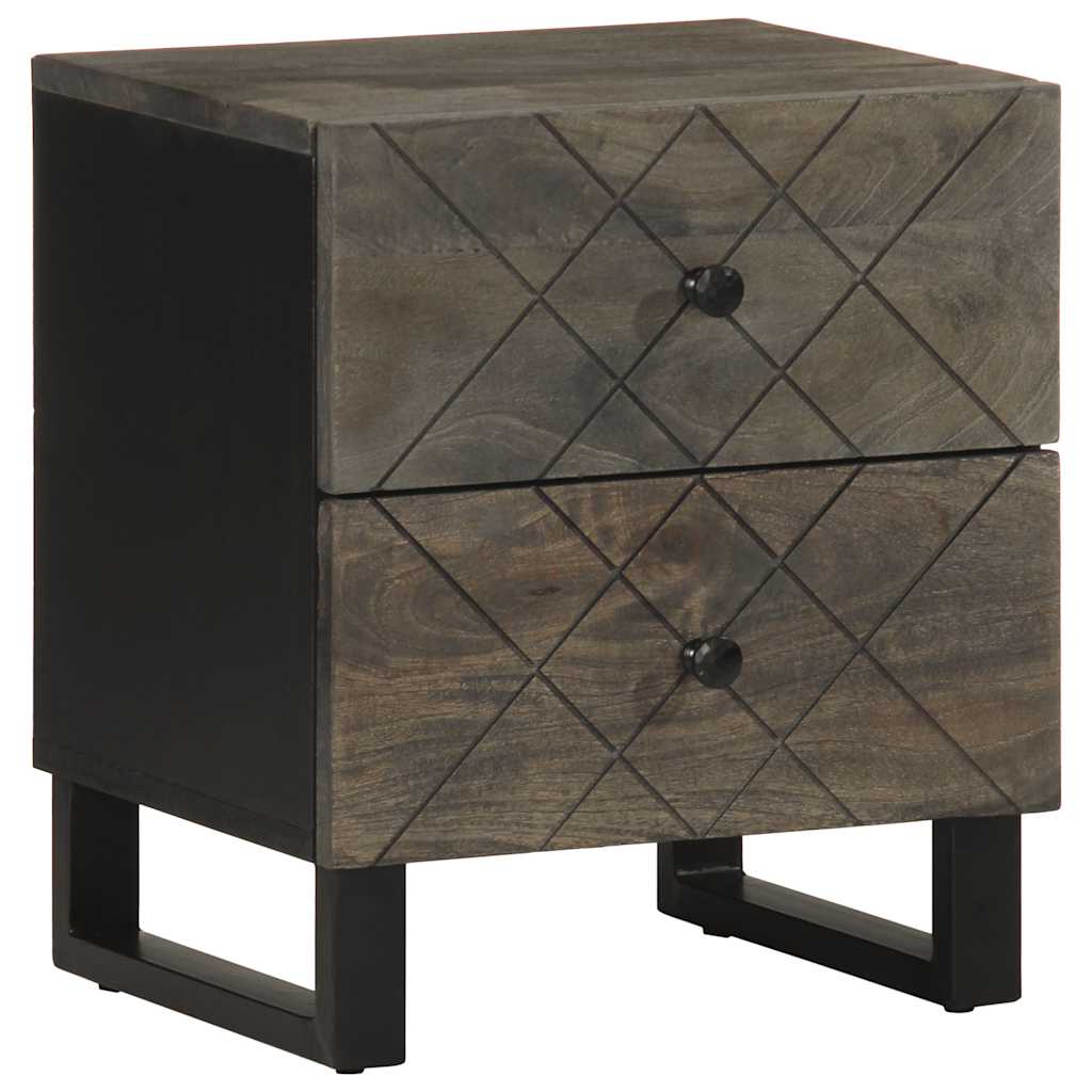 Nachtkastje 40x33x46 cm massief mangohout zwart