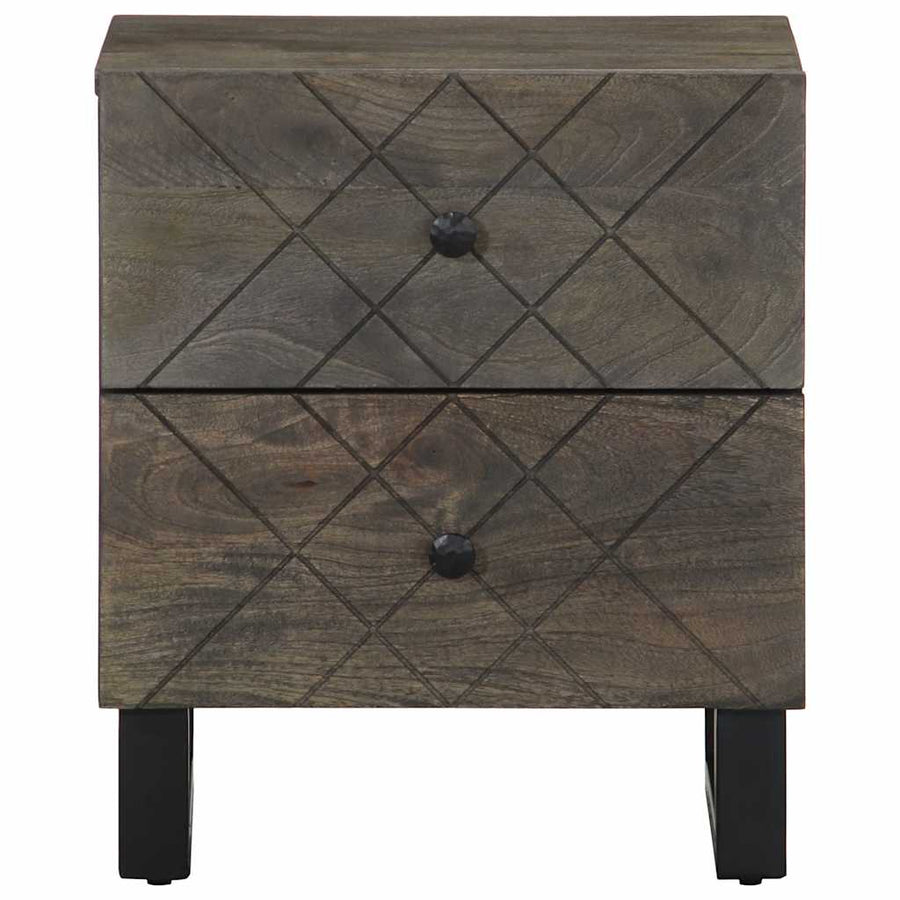 Nachtkastje 40x33x46 cm massief mangohout zwart