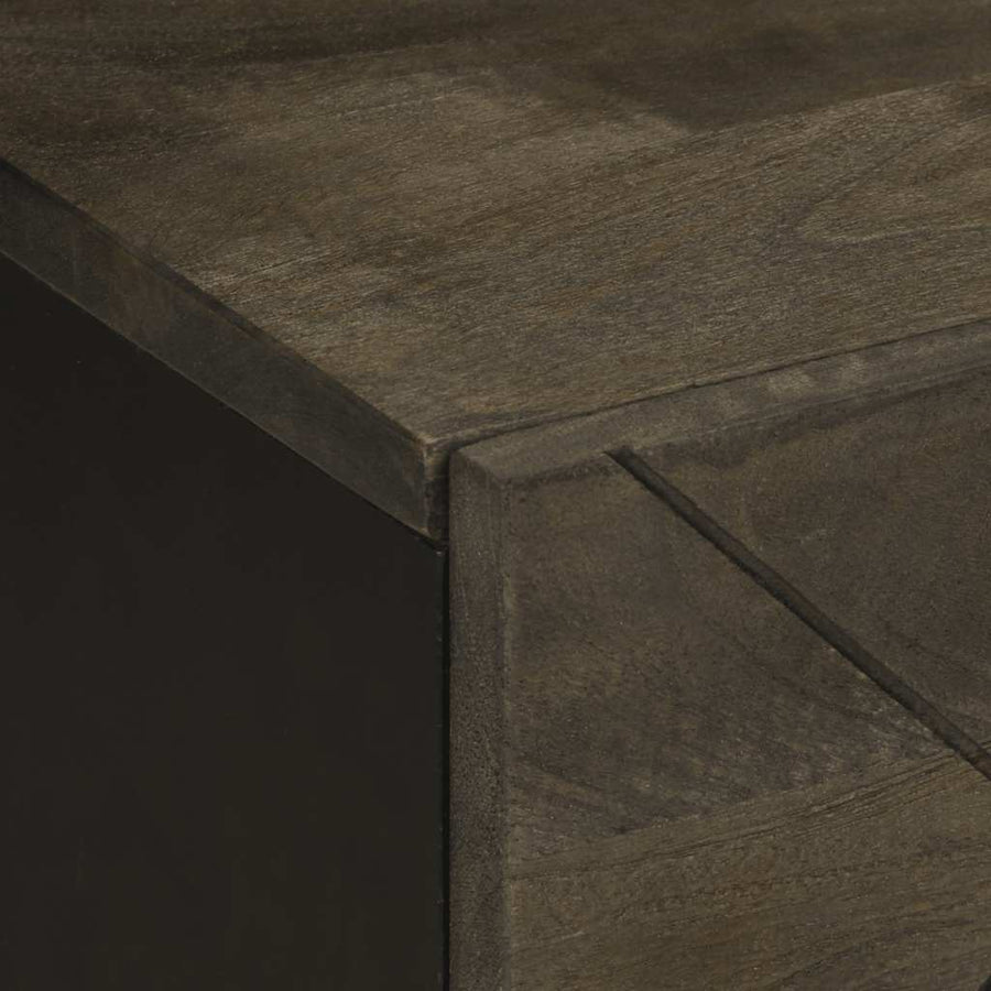 Nachtkastje 40x33x46 cm massief mangohout zwart