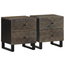 Nachtkastjes 2 st 40x33x46 cm massief mangohout zwart