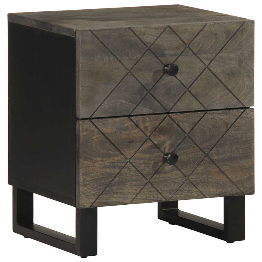 Nachtkastjes 2 st 40x33x46 cm massief mangohout zwart