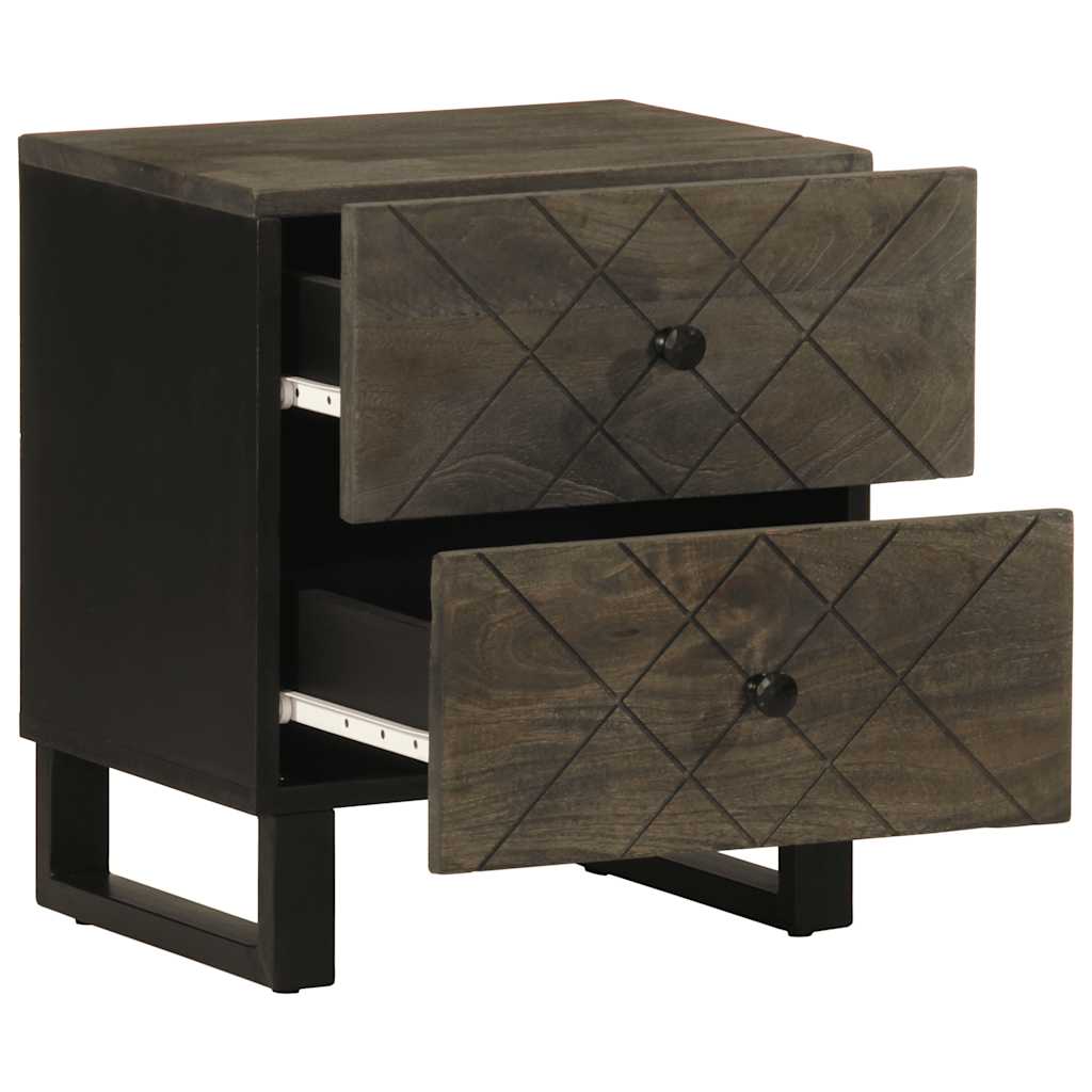 Nachtkastjes 2 st 40x33x46 cm massief mangohout zwart