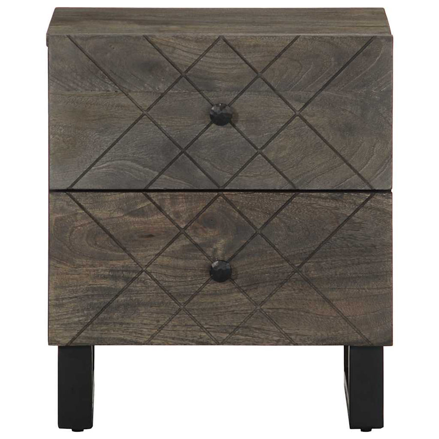 Nachtkastjes 2 st 40x33x46 cm massief mangohout zwart