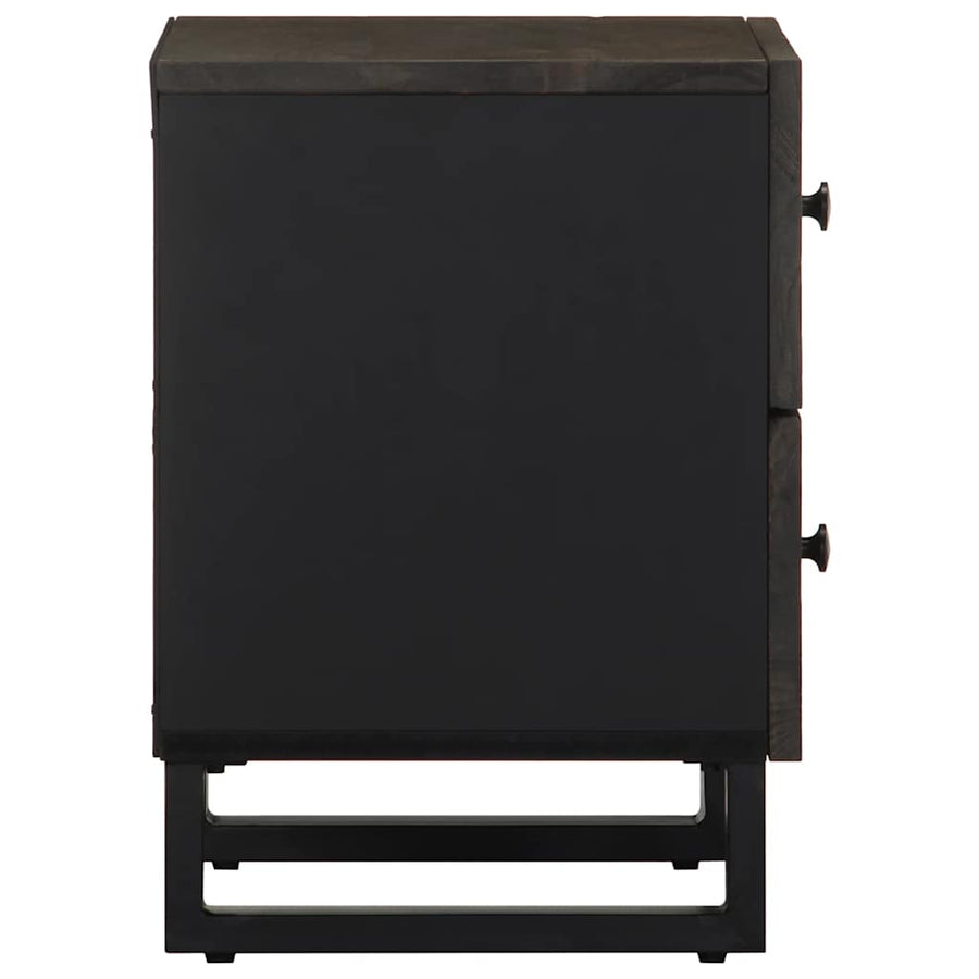 Nachtkastjes 2 st 40x33x46 cm massief mangohout zwart
