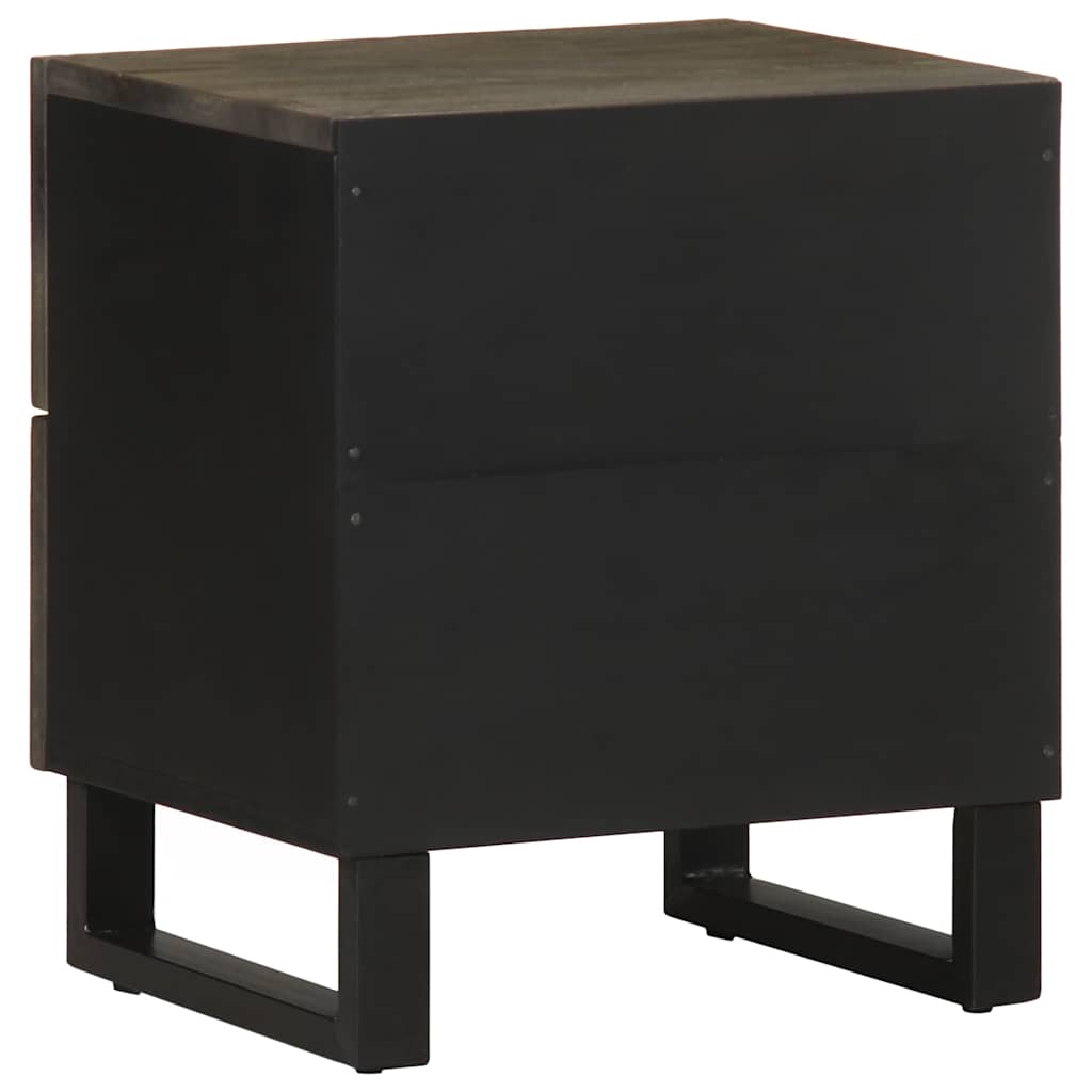 Nachtkastjes 2 st 40x33x46 cm massief mangohout zwart