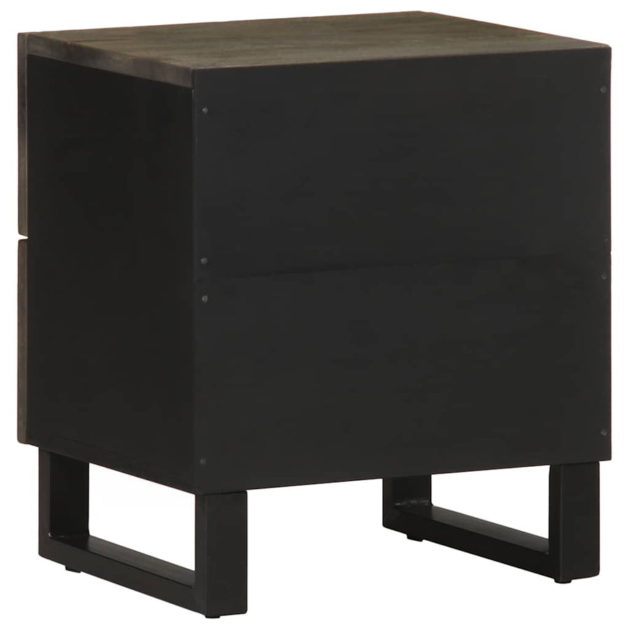 Nachtkastjes 2 st 40x33x46 cm massief mangohout zwart