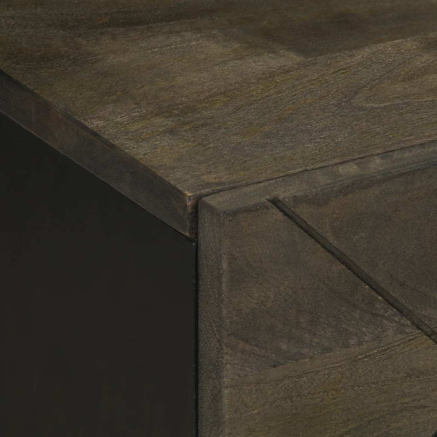 Nachtkastjes 2 st 40x33x46 cm massief mangohout zwart