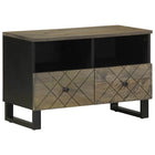 Tv-meubel 70x33x46 cm massief mangohout zwart