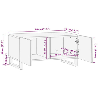 Salontafel 80x50x40 cm massief mangohout zwart
