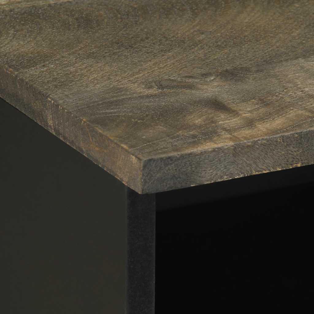 Nachtkastje 40x33x46 cm massief mangohout zwart