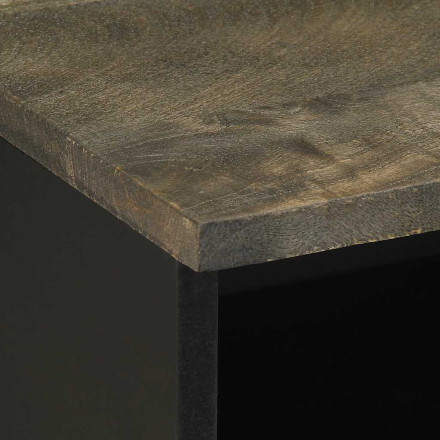 Nachtkastje 40x33x46 cm massief mangohout zwart