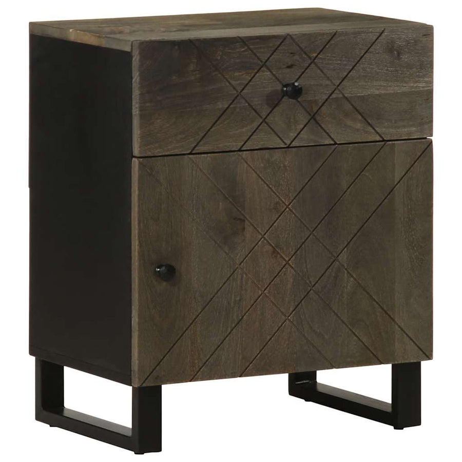 Nachtkastje 50x33x60 cm massief mangohout zwart