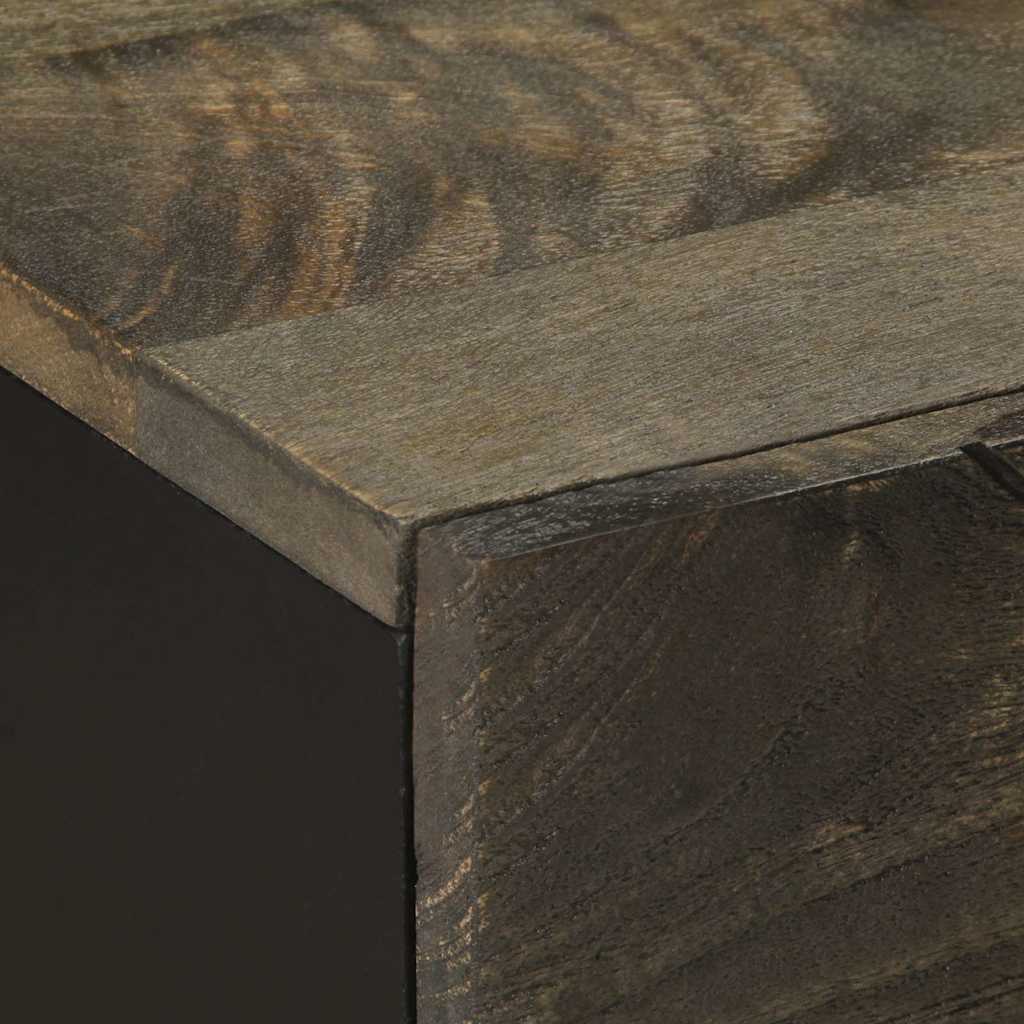 Nachtkastje 50x33x60 cm massief mangohout zwart