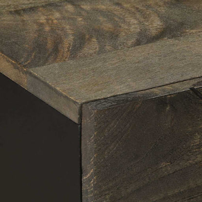Nachtkastje 50x33x60 cm massief mangohout zwart