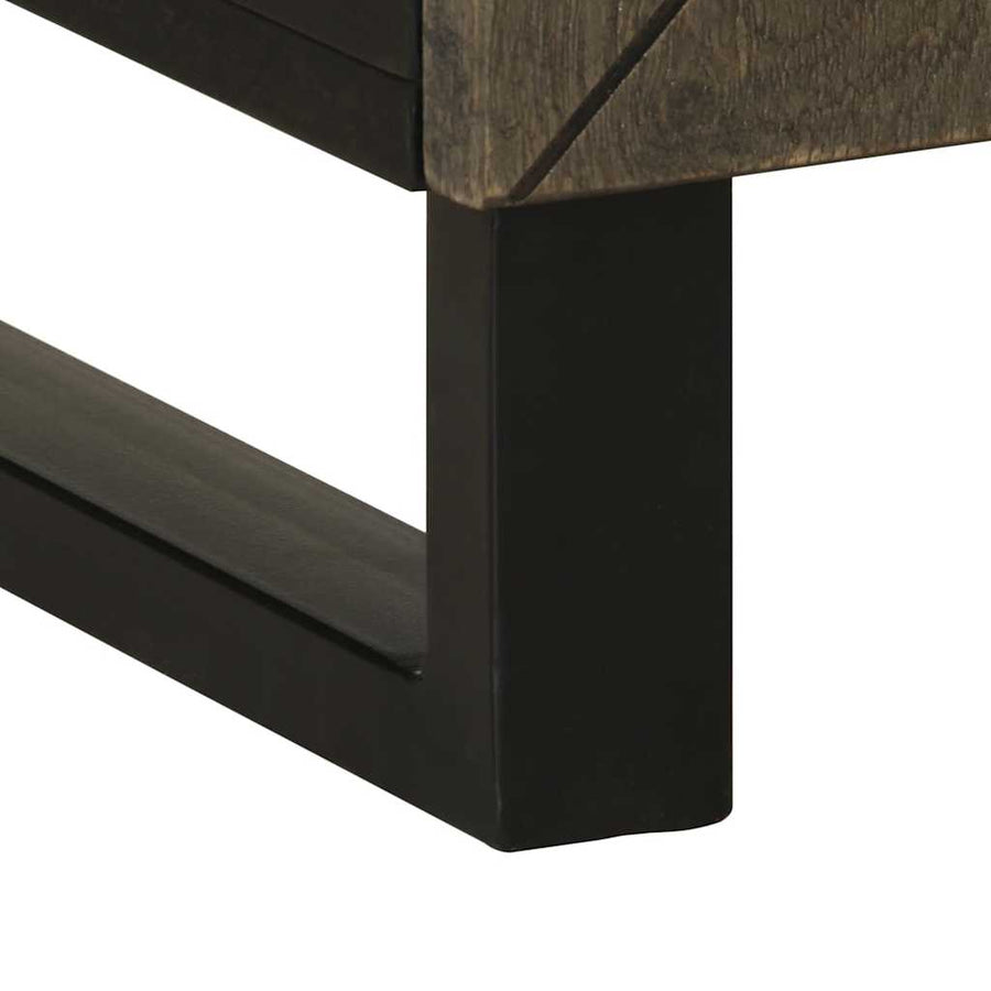 Nachtkastje 50x33x60 cm massief mangohout zwart